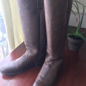Old West Womens Tall Brown Leather Boots LB 1624